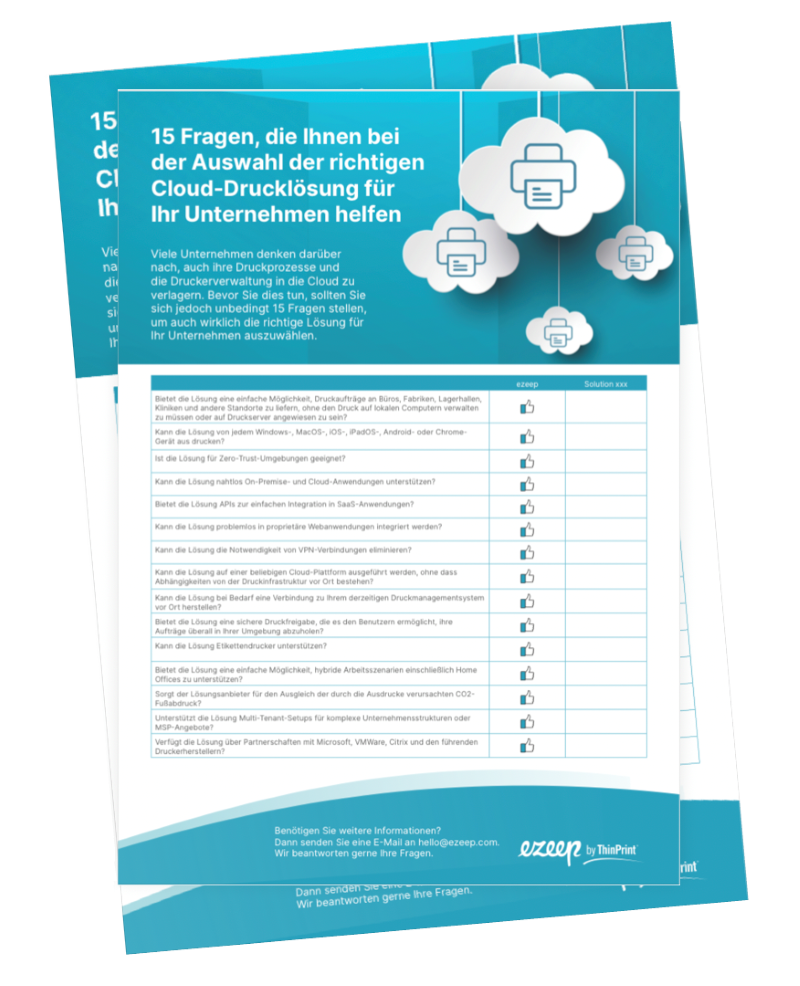 Cloud-Druckloseung Checkliste