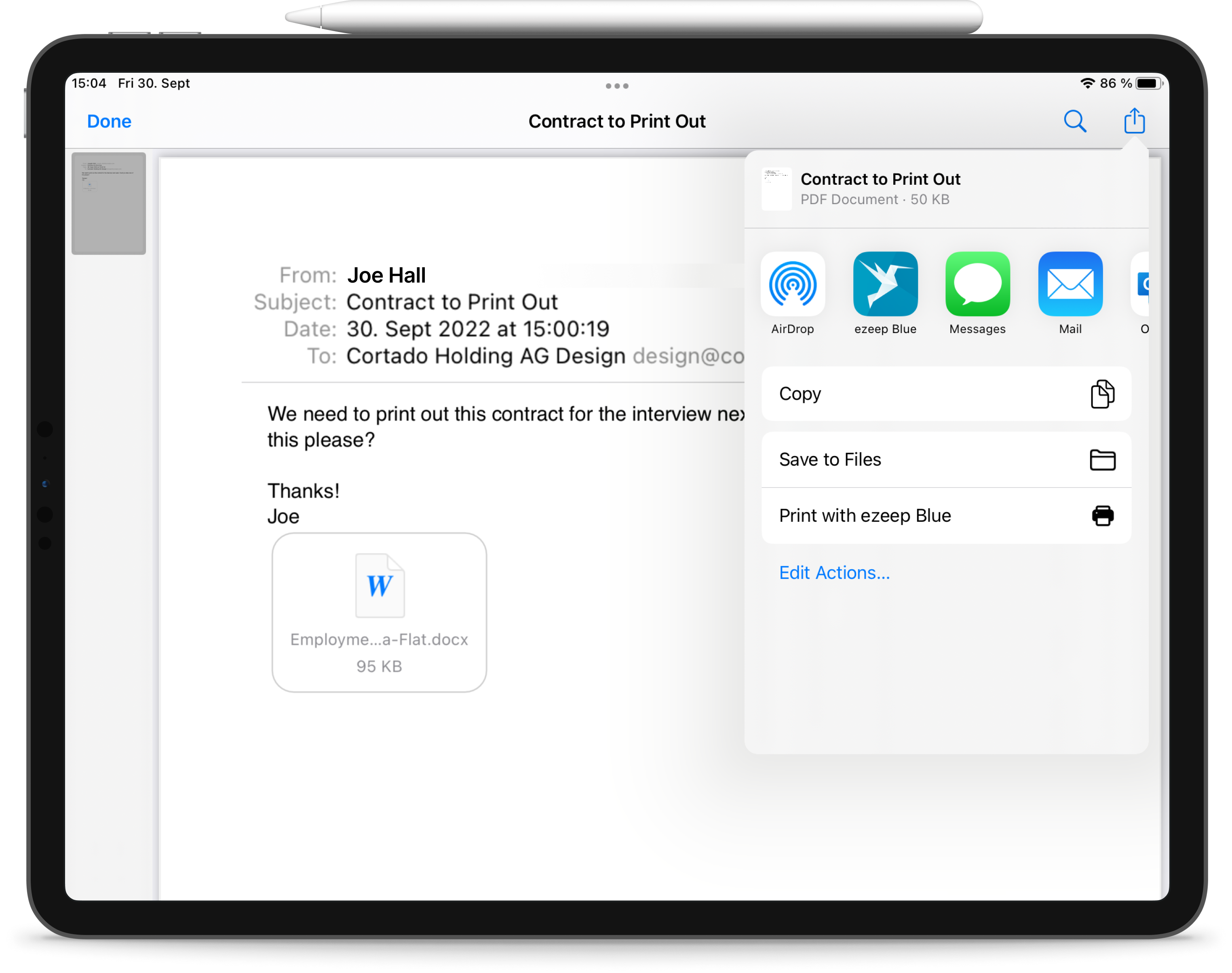 Easily Print Emails from iPhones and iPads Or Without Airprint - ezeep